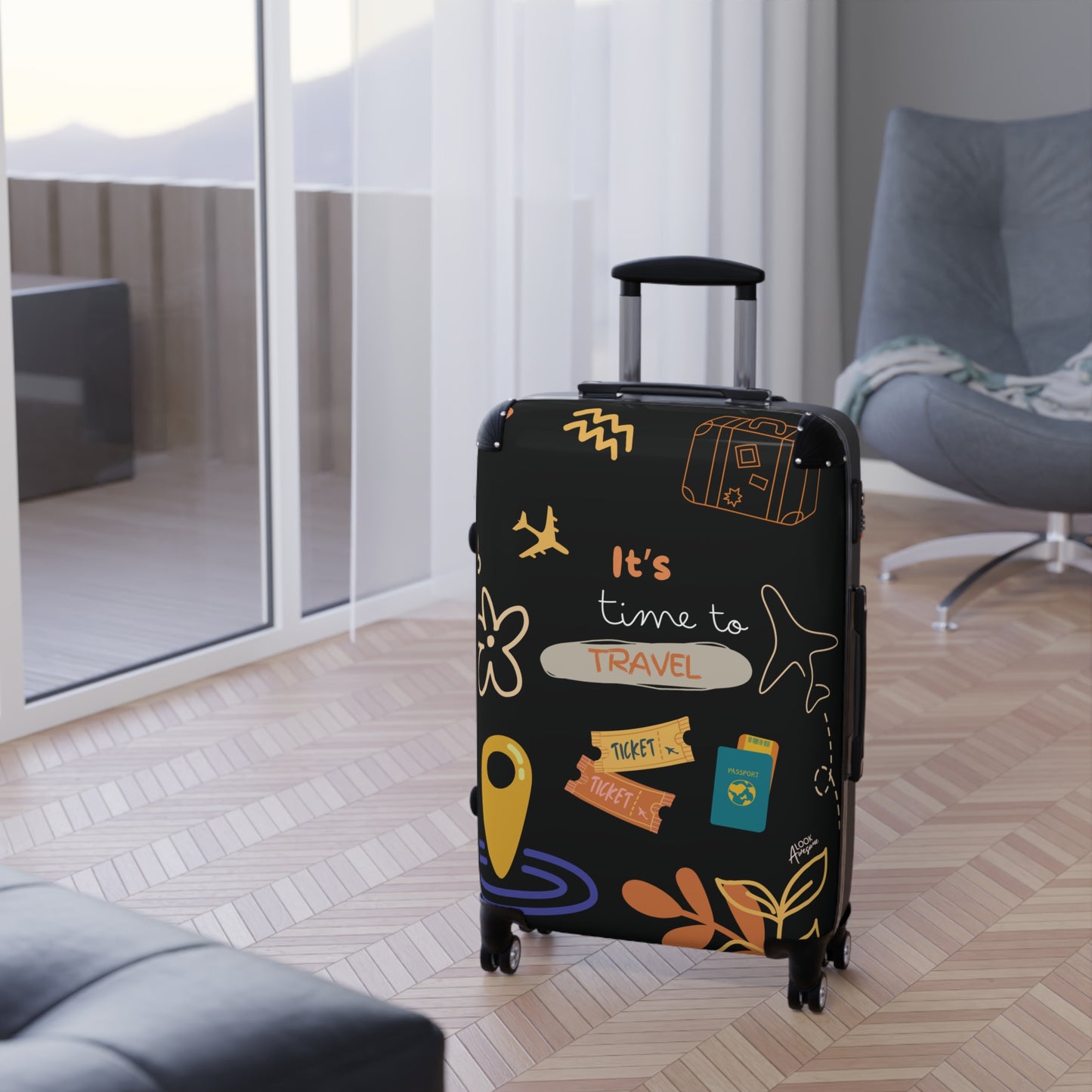 Suitcase "It's Time to travel"