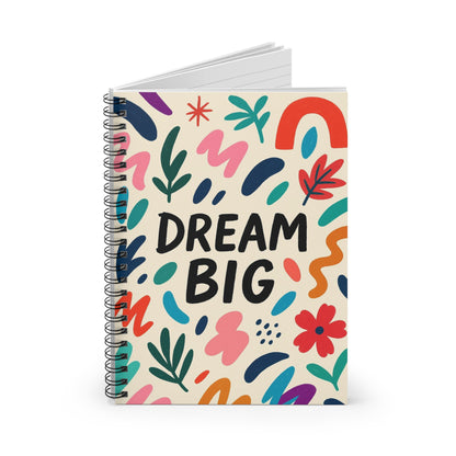 Cuaderno de Espiral "Sueña en Grande" – Diario Colorido para Creativos, Cuaderno de Escritura Inspirador, Regalo para Estudiantes, Planificador Artístico, [...]