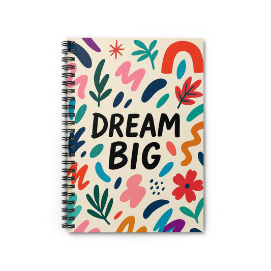 Cuaderno de Espiral "Sueña en Grande" – Diario Colorido para Creativos, Cuaderno de Escritura Inspirador, Regalo para Estudiantes, Planificador Artístico, [...]