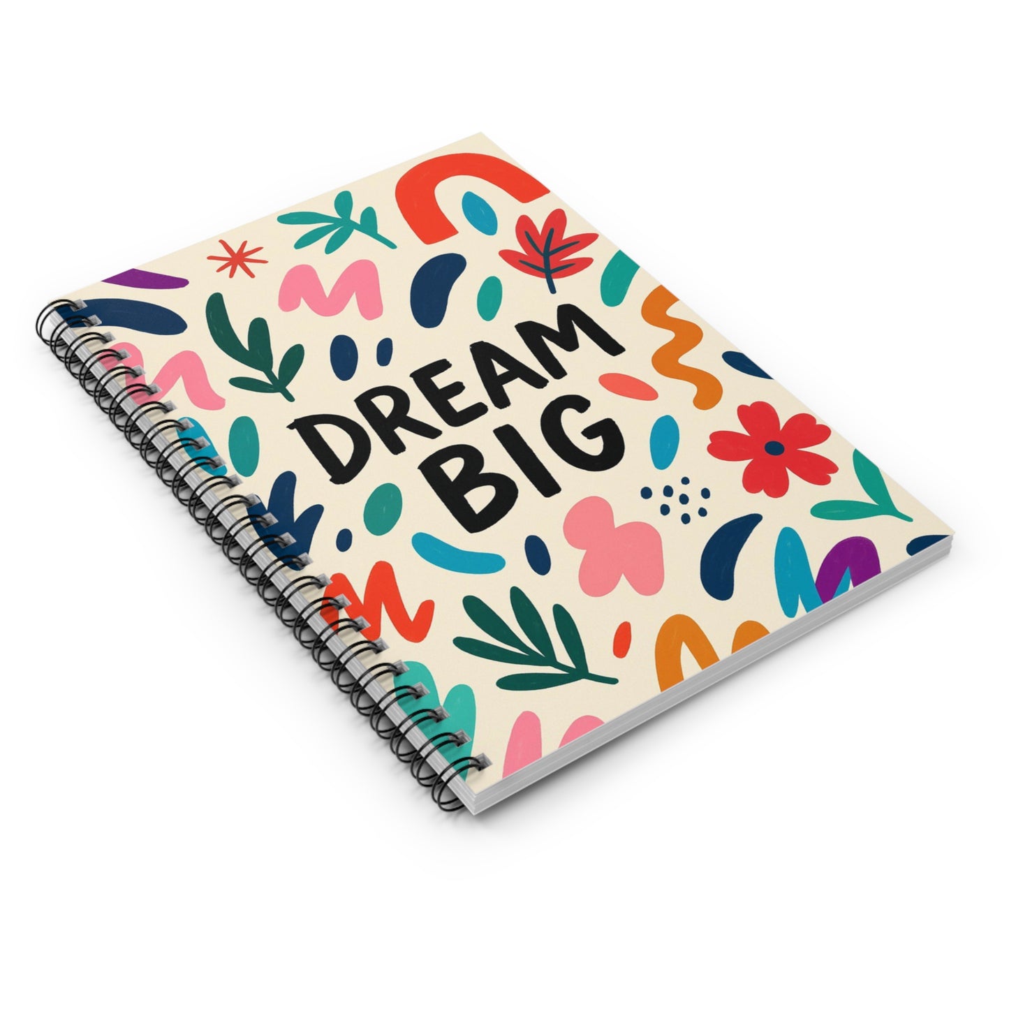 Cuaderno de Espiral "Sueña en Grande" – Diario Colorido para Creativos, Cuaderno de Escritura Inspirador, Regalo para Estudiantes, Planificador Artístico, [...]
